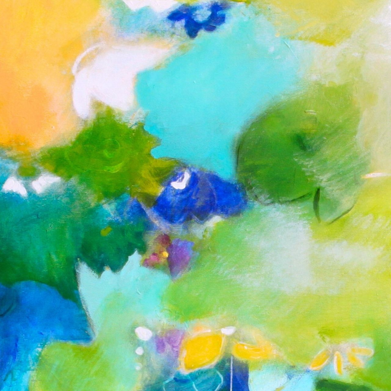 "Gesang der Sommerwiese" Original 100x100cm – Bild 6