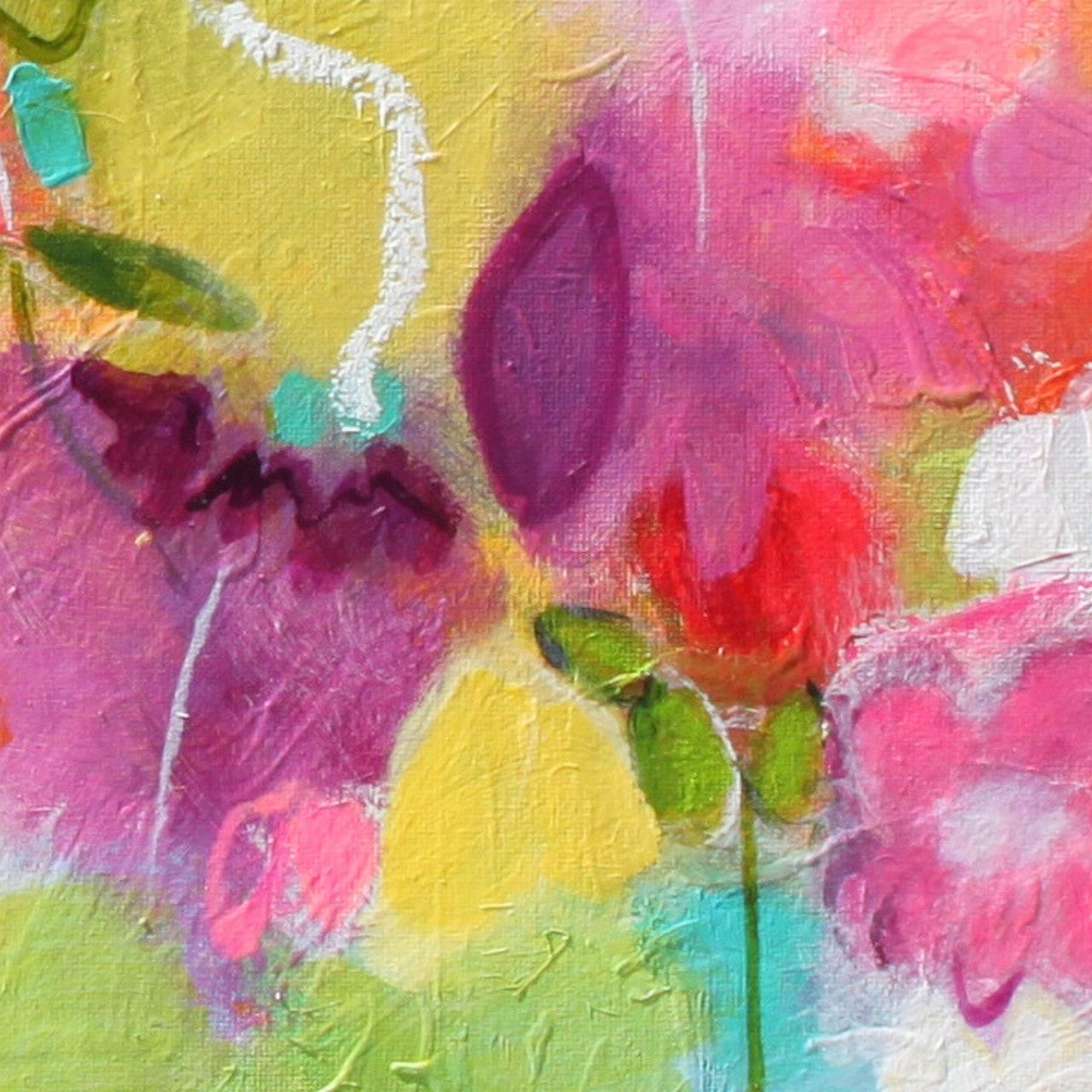 "Vergnügter Blumentanz" Original 2x 60x50cm – Bild 5