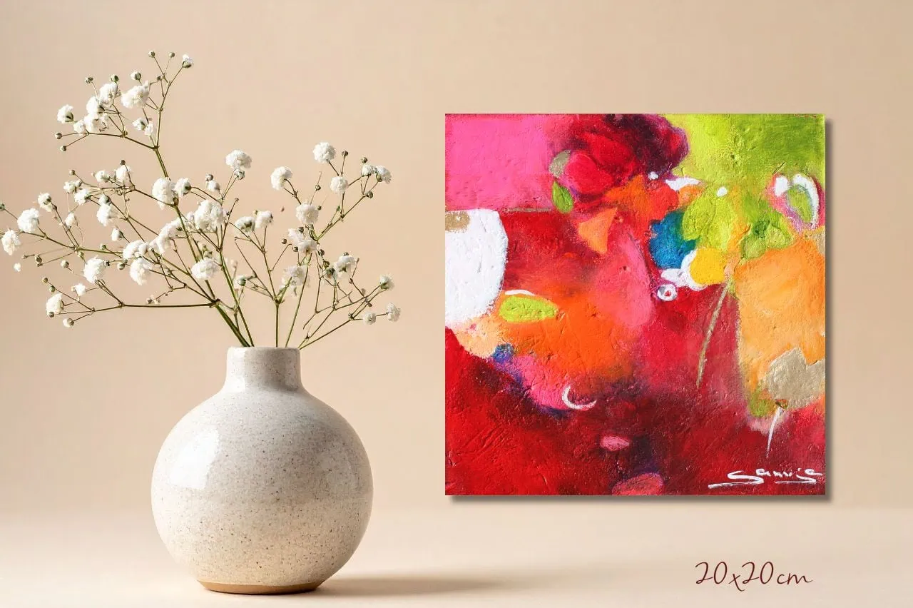 "Erwachen in Rot" Original 20x20cm