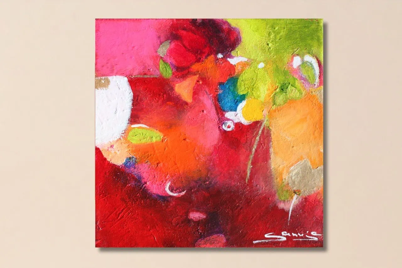 "Erwachen in Rot" Original 20x20cm – Bild 2