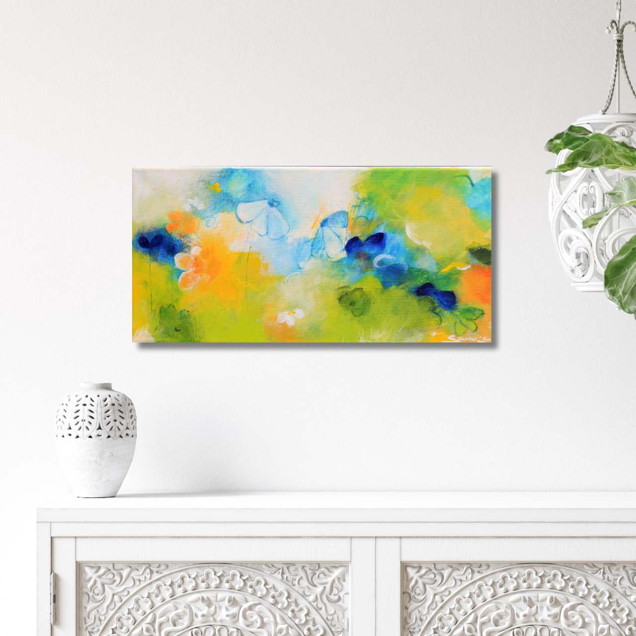 "Ein Augenblick voll Blüte" Original 40x20cm – Bild 3