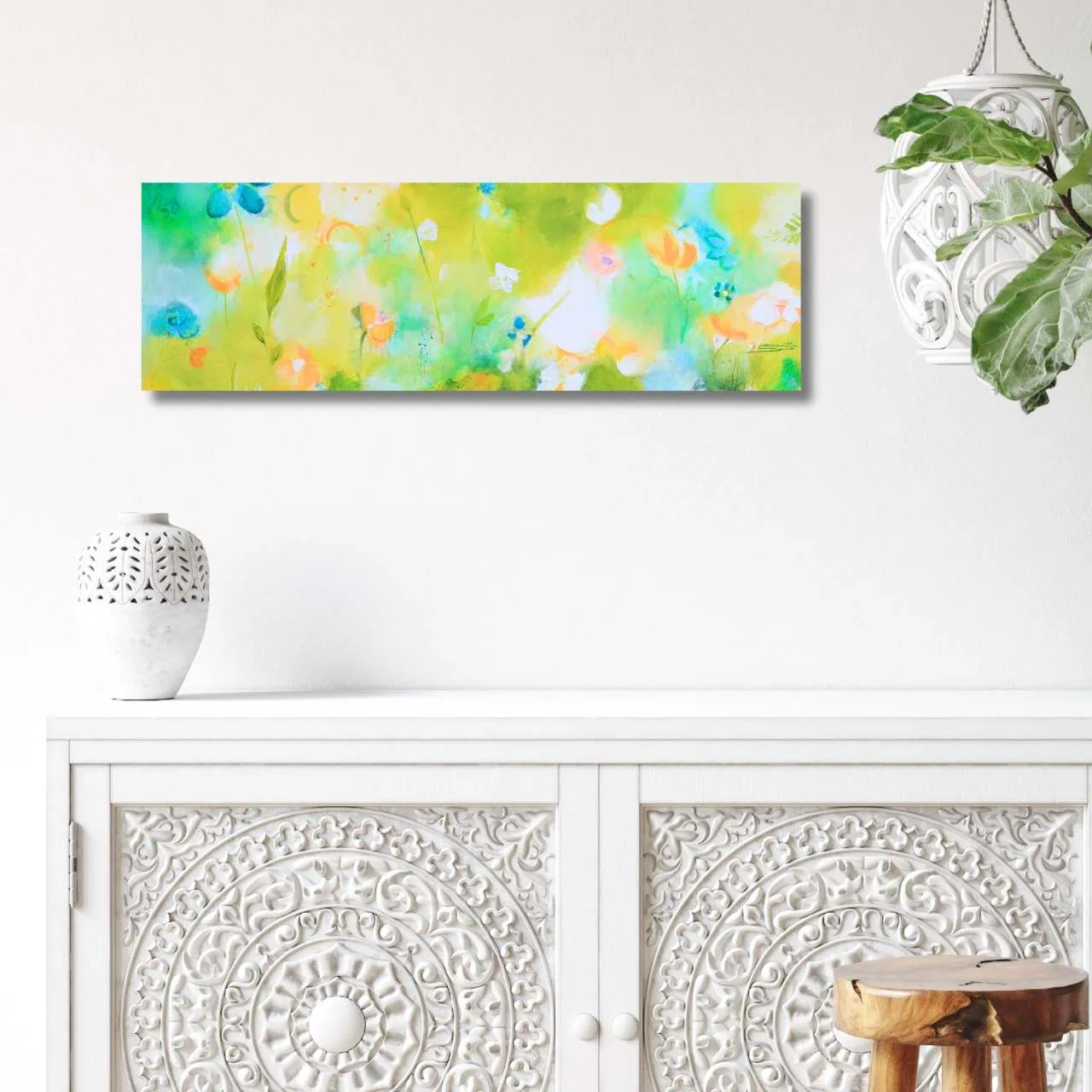 "Vergnügtes Blühen" Original 60x20cm – Bild 2
