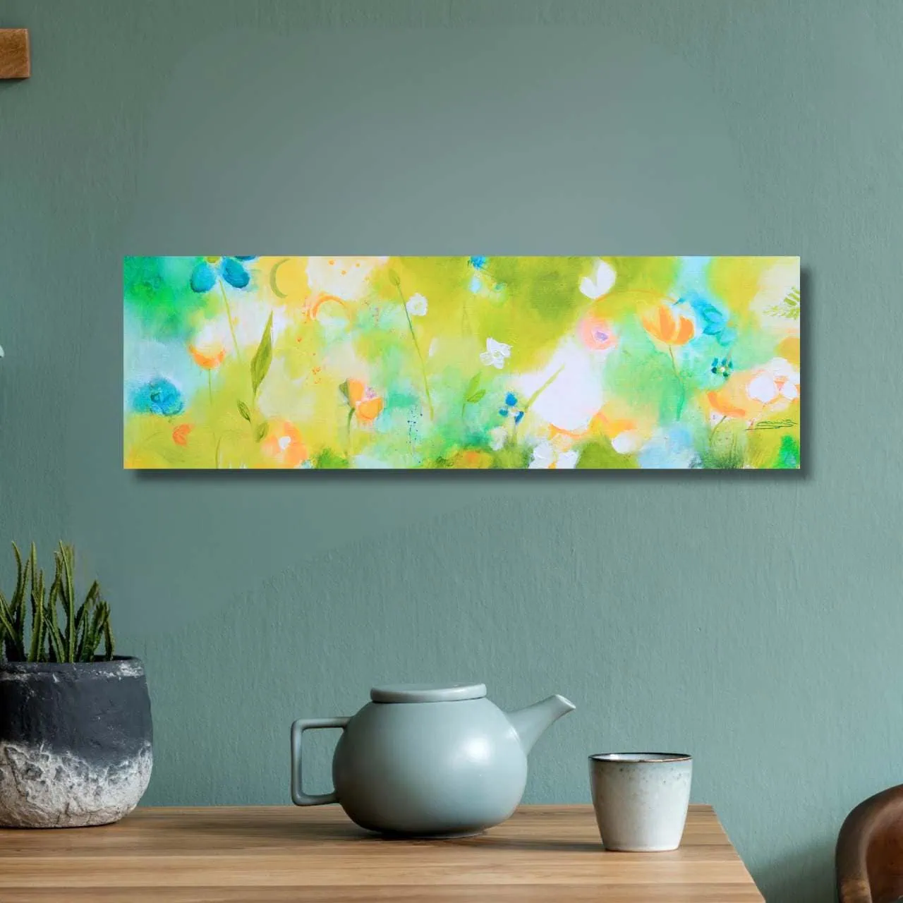 "Vergnügtes Blühen" Original 60x20cm