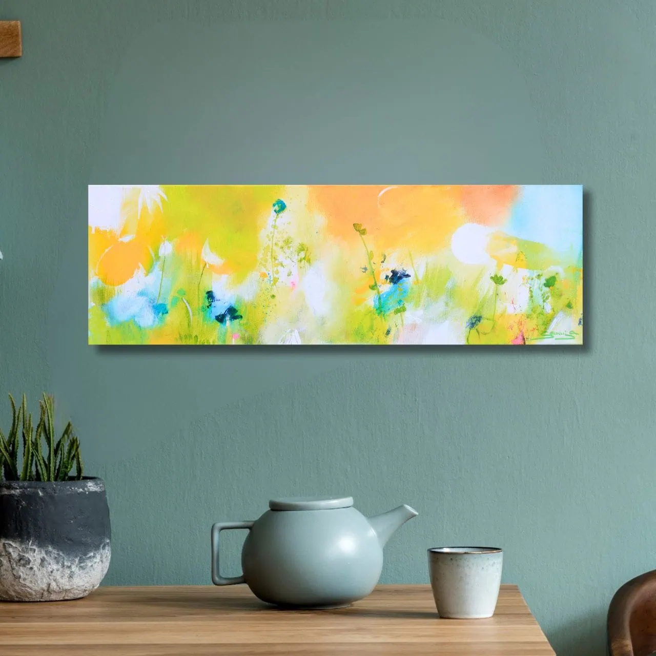 "Gräser im Sonnenlicht" Original 60x20cm