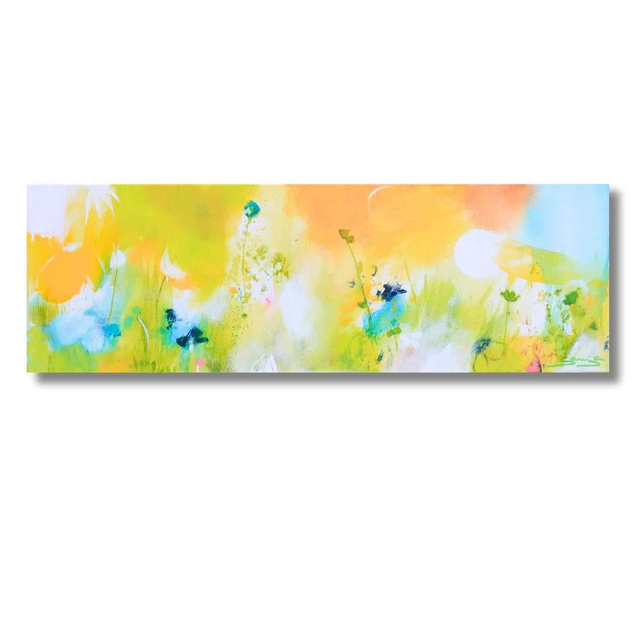 "Gräser im Sonnenlicht" Original 60x20cm – Bild 2