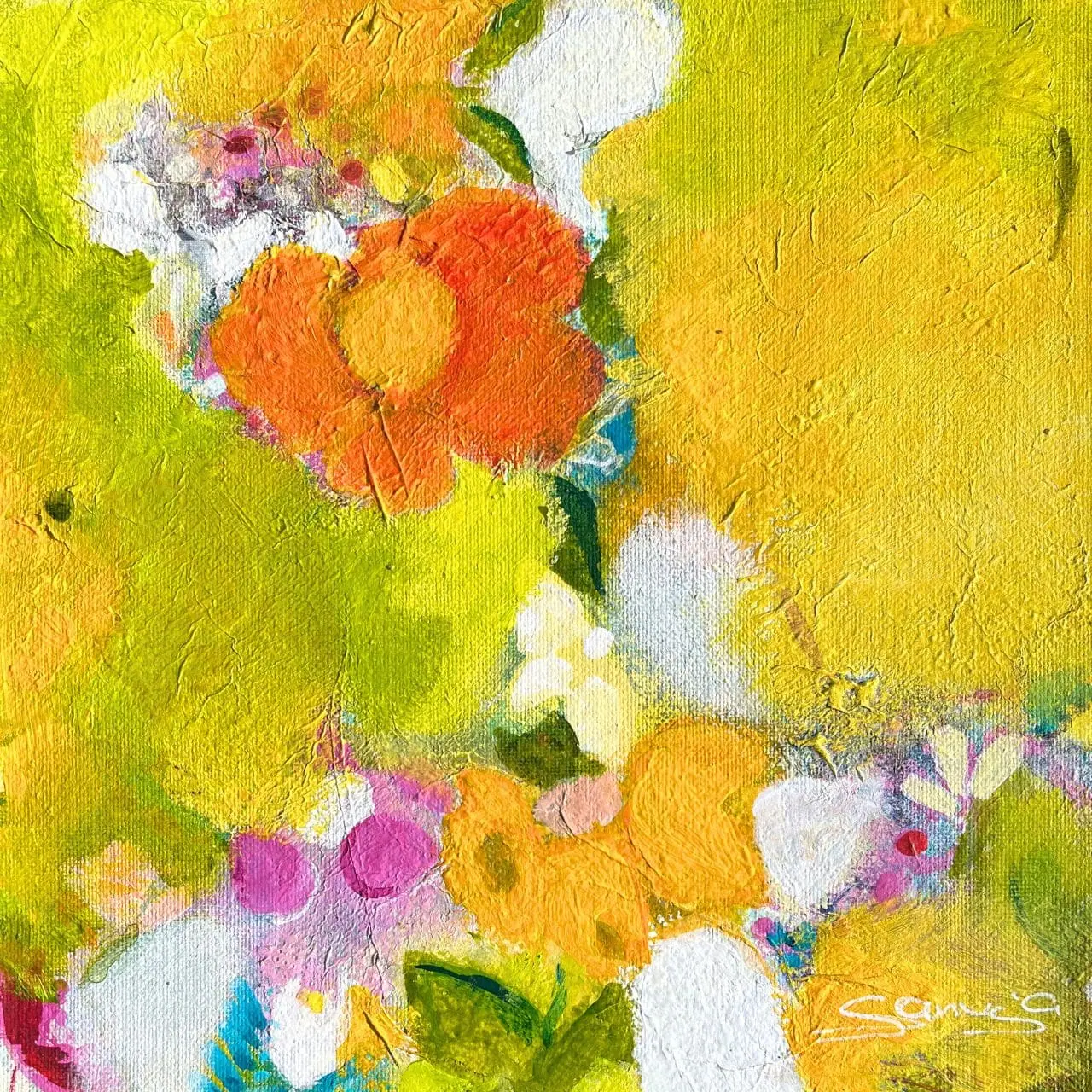 "Floral Lakshmi " Original 20x20cm