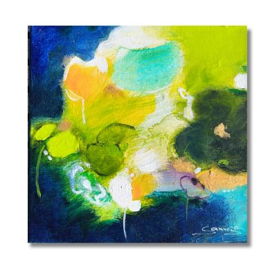 "Blütenplausch am Bach" Original 20x20cm