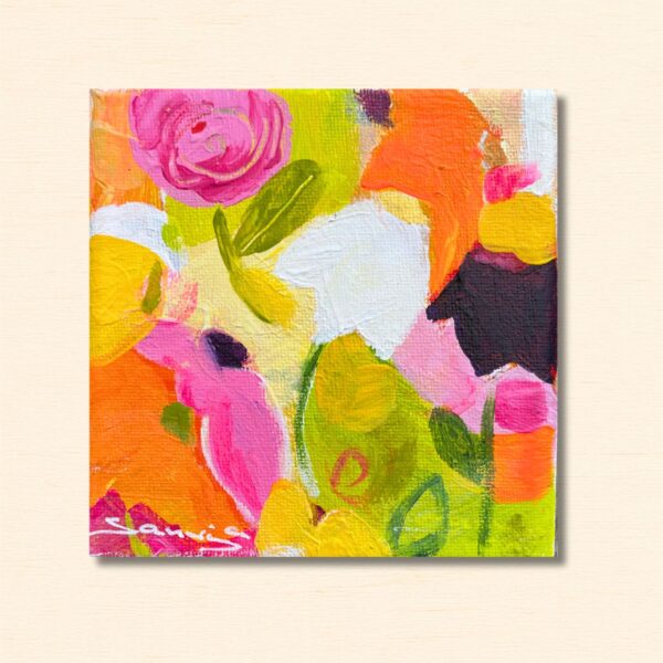 "Blütenlächeln 1" Original 10x10cm