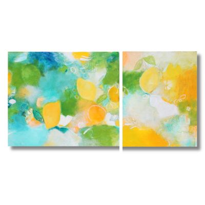"Sommerzitronen" Original 60x70 und 50x60x cm I Diptychon